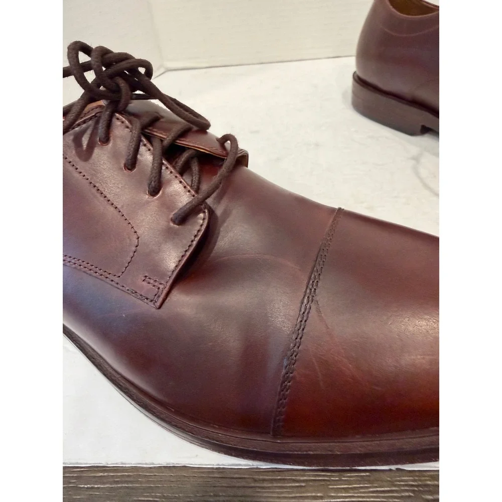 Bostonian McKewen Brown Leather Lace Up Cap Toe Oxford Dress Shoes 10.5